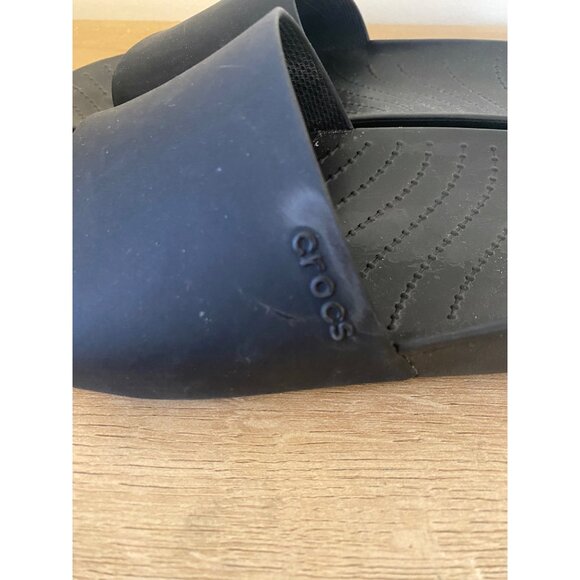Crocs Black Slide Sandals Women's Size 10 - Picture 4 of 5